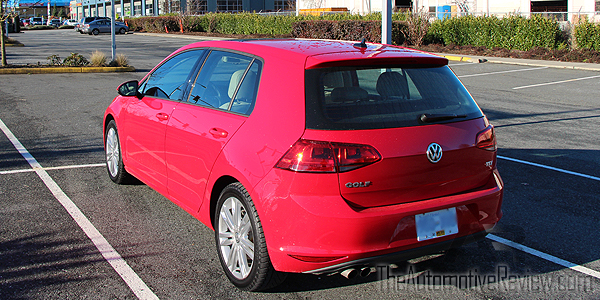 2015 Volkswagen Golf TDI Red Exterior Rear Side