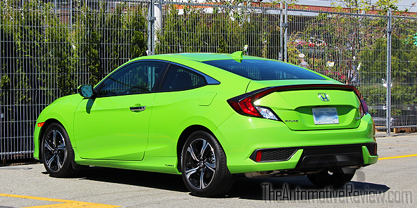 2016 Honda Civic Coupe Green Exterior Rear Side