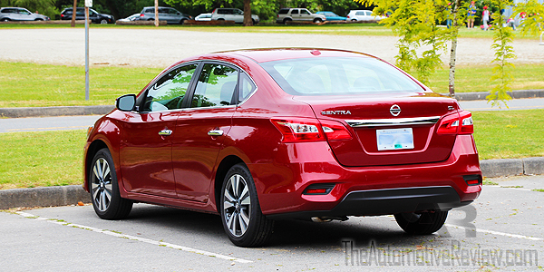 2016 Nissan Sentra Cayenne Red Exterior Rear Side